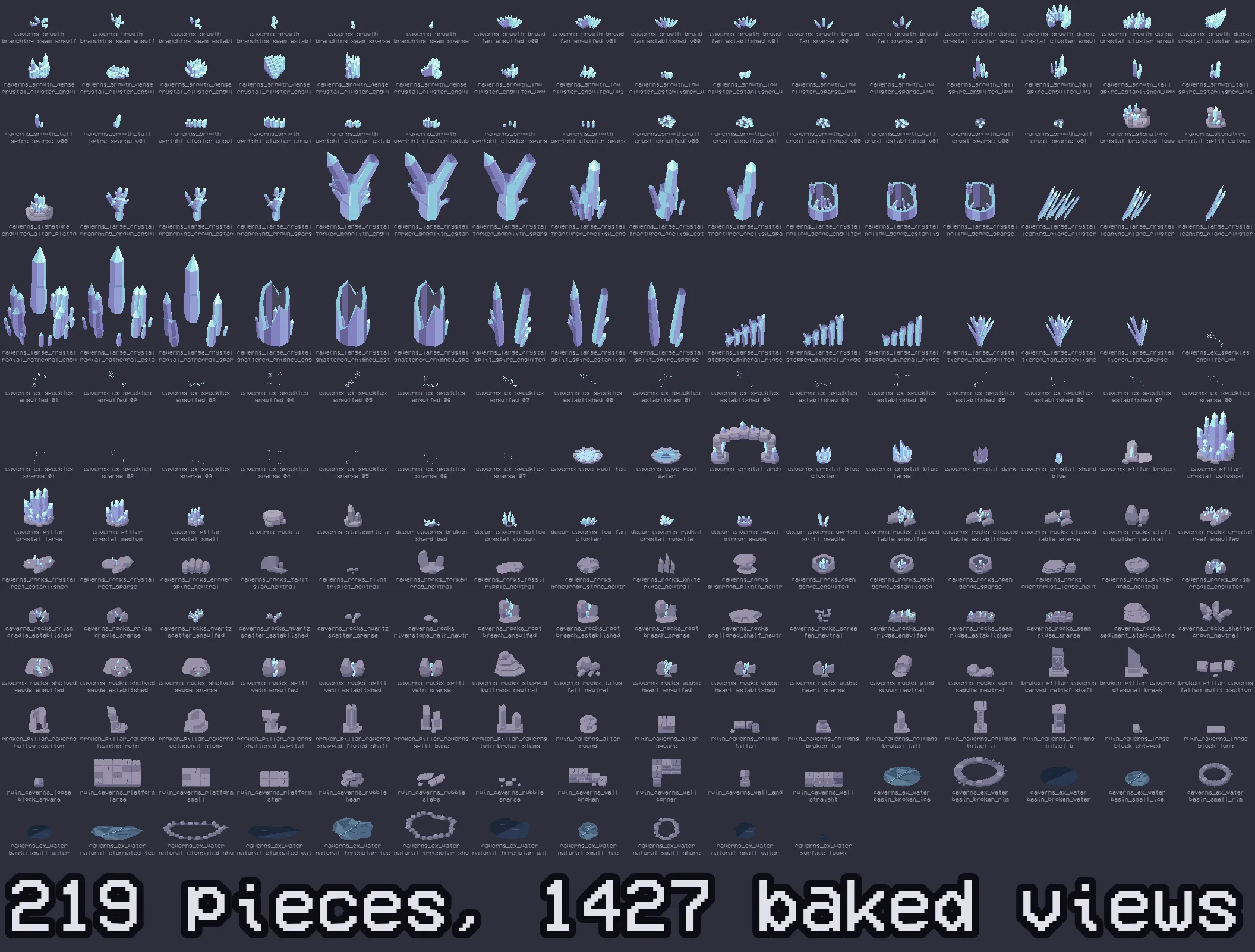 219 pieces, 1427 baked views.