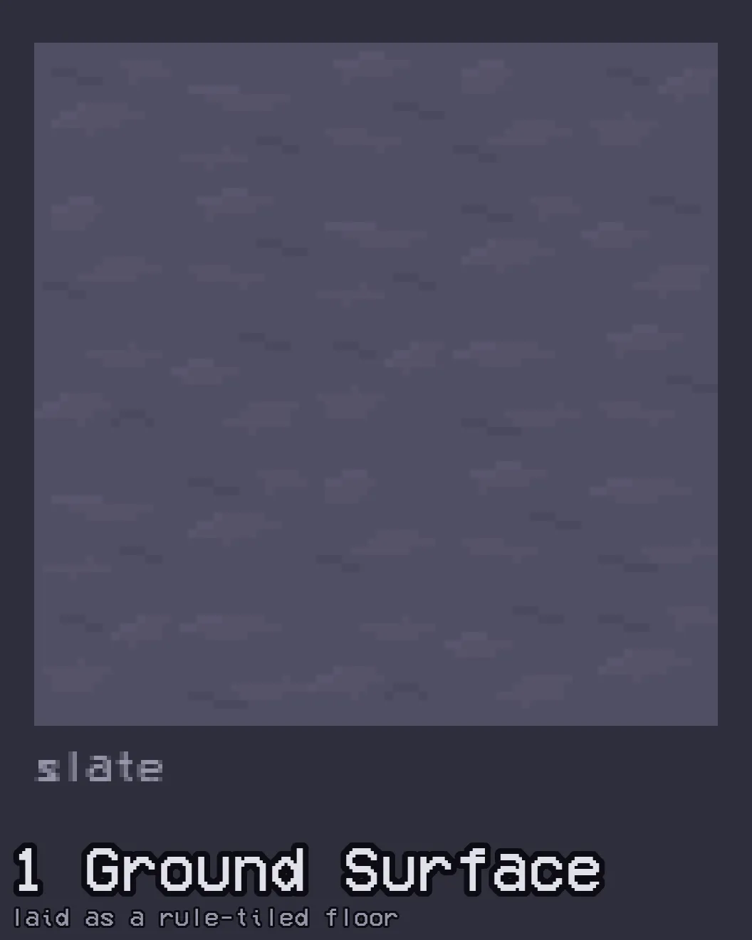 1 ground surface, laid as a rule-tiled floor.