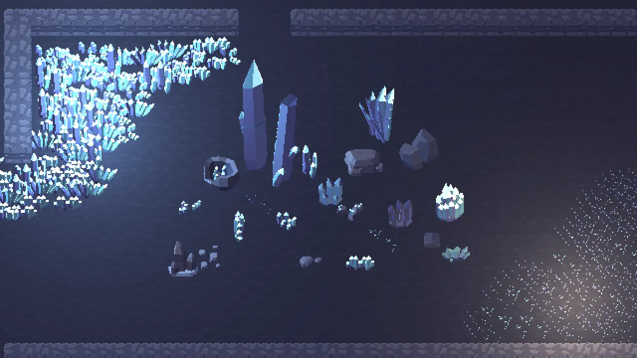 A room built out of the free kit and lit with 2D lights in Unity.